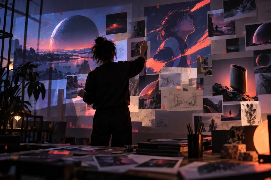 Early AI-assisted visual draft with creative possibilities